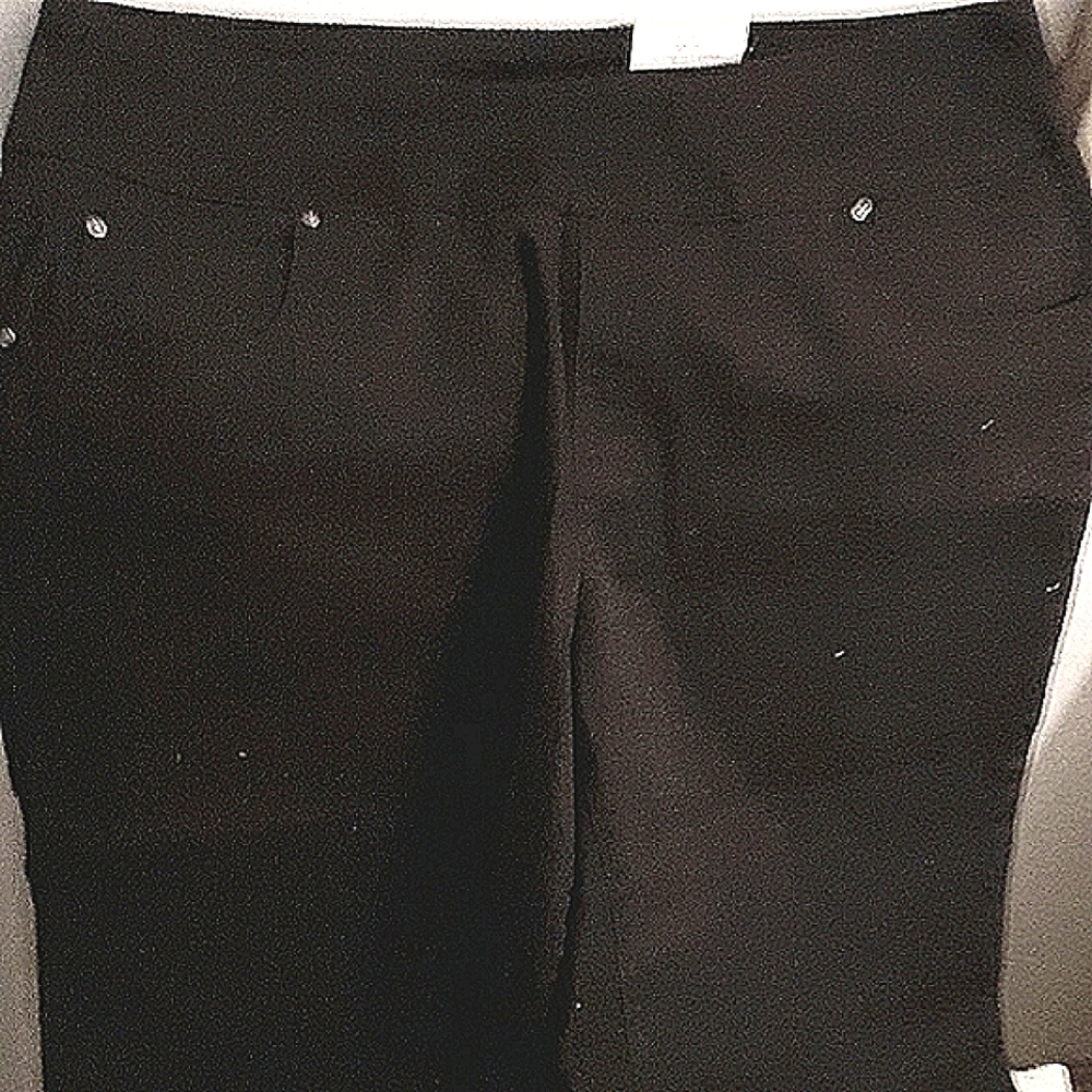 TIME N TRU 2PR CAPRIS BLACK & BLUE NWT L(12-14) STRETCH PULL ON - Picture 3 of 6